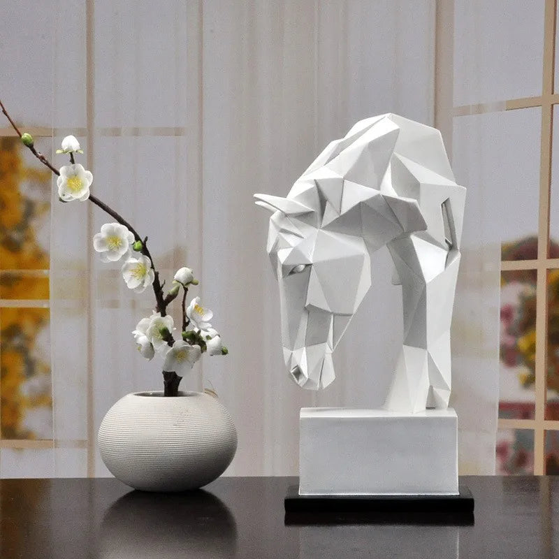 Hevospääkoristeet hartsi pohjoismainen moderni kodinsisustus taiteen eläin geometrinen origami käsityöt kalusteet työpöytä sisustus patsas