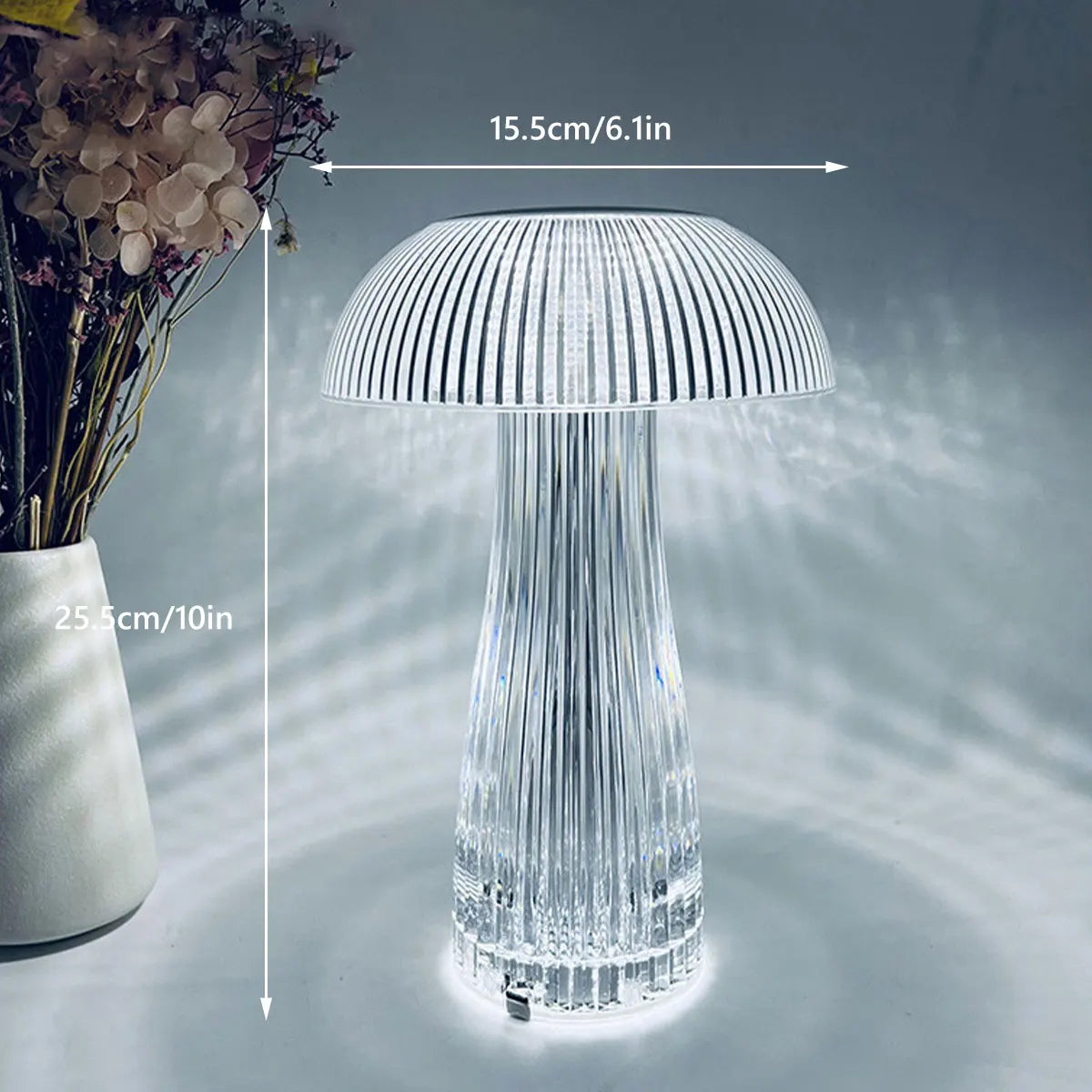 Crystal Mushroom Night Lights LED Mushroom Novelty lamp Ambient Light USB Charging Bedroom Bedside Lamps Home Decoration