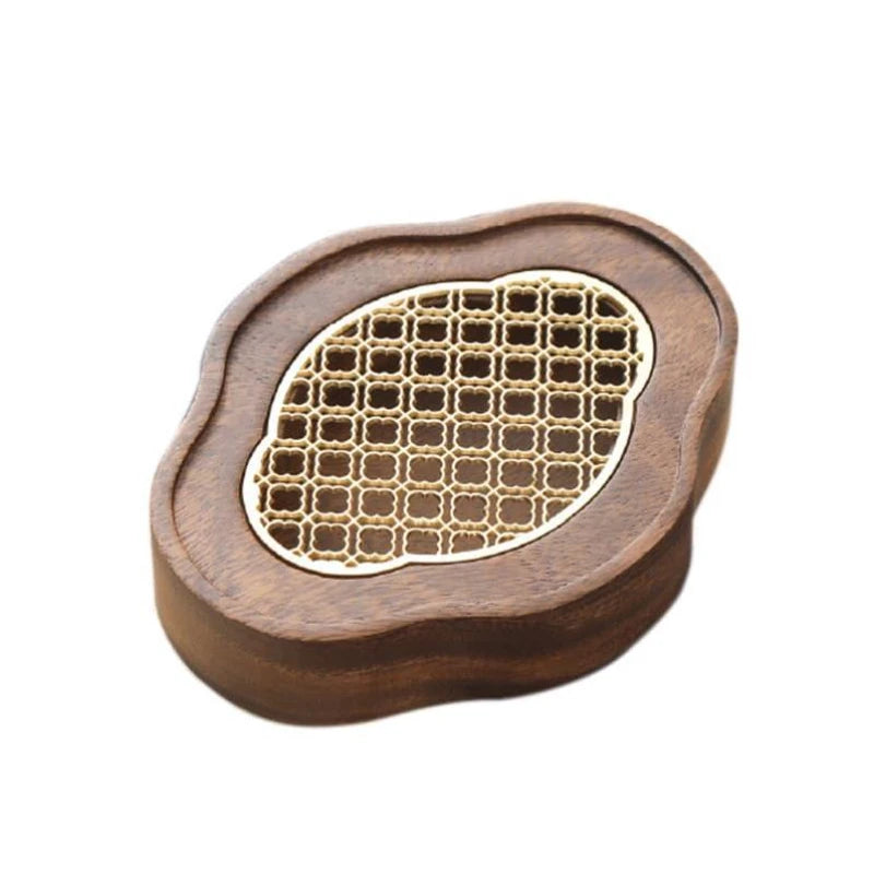 Solid wood tea tray Chinese style retro water storage pot holder portable outdoor travel small dry bubble table mini