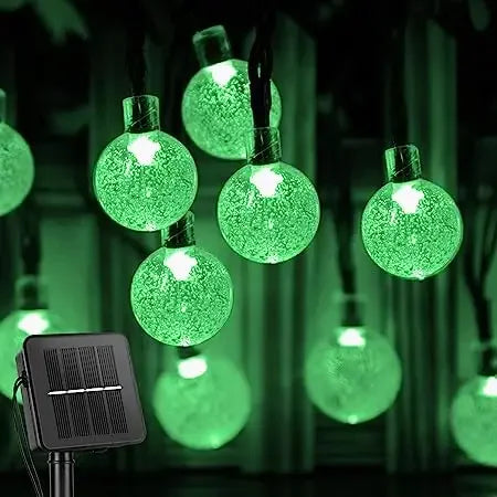 سلسلة أضواء تعمل بالطاقة الشمسية في الهواء الطلق 60 مصباح كريستال غلوب LED مع 8 أوضاع مقاومة للماء تعمل بالطاقة الشمسية ضوء فناء لتزيين حفلات الحديقة