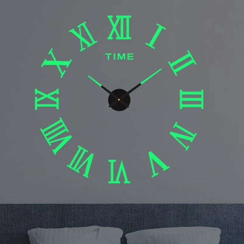 2023 현대 디자인 큰 벽 시계 3D DIY 석영 시계 패션 시계 아크릴 미러 스티커 거실 홈 장식 Horloge