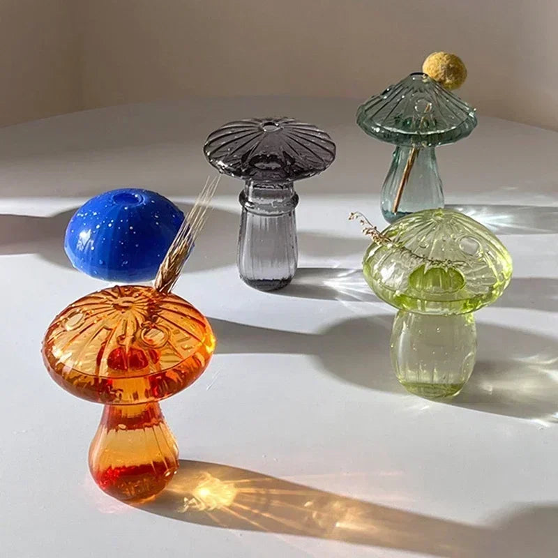Kreativ svampe glasvase plante hydroponic terrarium kunst plante hydroponic tabel vase glas håndværk DIY aromaterapi flaske