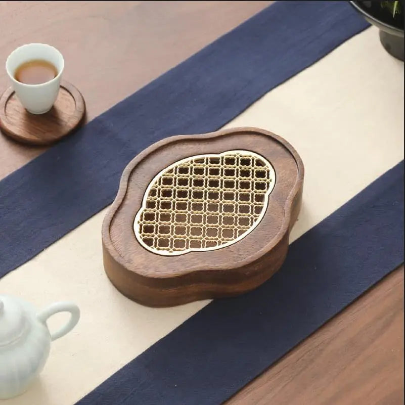 Taca na herbatę z litego drewna chiński styl retro do przechowywania wody uchwyt na garnek przenośny podróż na zewnątrz mały suchy stół bąbelkowy mini