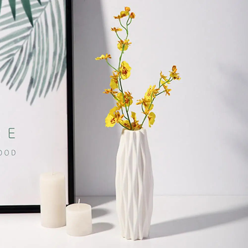 Dekoratif çapak ücretsiz çiçek konteyner masa vazo dekorasyonu kuzey Avrupa tarzı beyaz seramik vazo seti ev malzemeleri