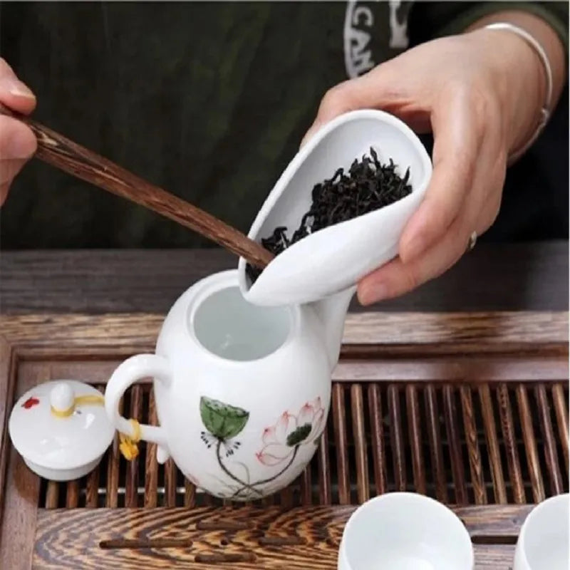 Kávová zrna dávky Čistě bílá hladká hladká porcelánová čajová lžička čajová odlučovator Nastavení nářadí Nástroje