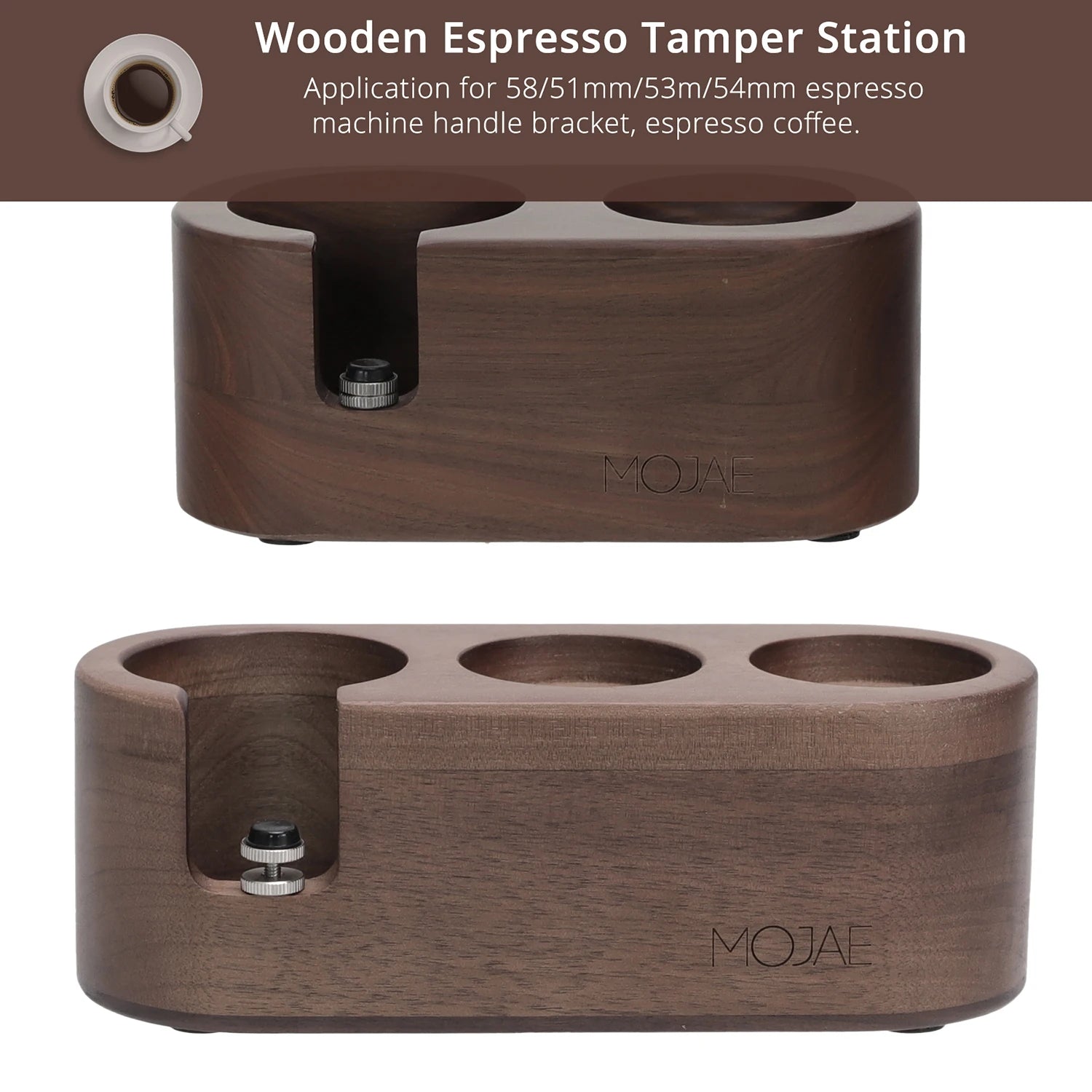 Leeseph Coffee Filter Tamper Holder Tamping Station Wood Espresso Tamper Mat Stand för kaffespressomaskin Tillbehör