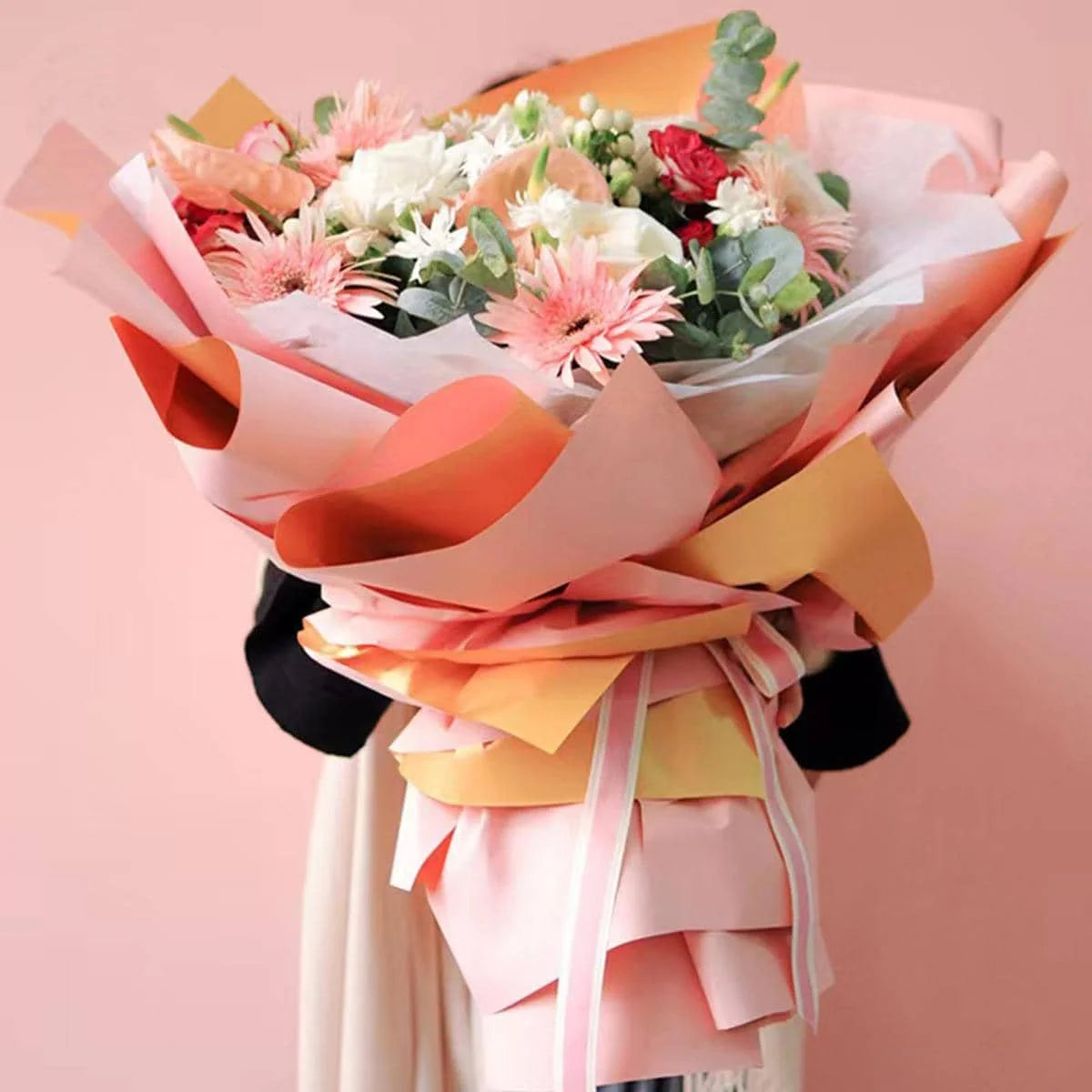 10st Vattentät Gilding Present Flower Wrapping Paper
