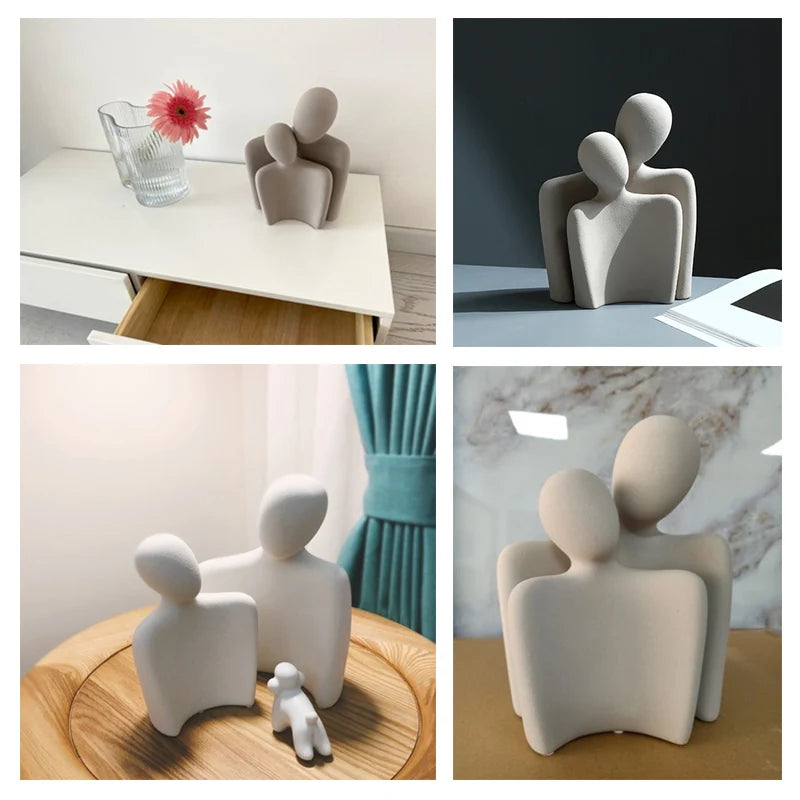 Accessori per la casa della decorazione statue in resina astratta scultura moderna coppia di arte modella figurine di arredamento da scrivania per soggiorno per soggiorno