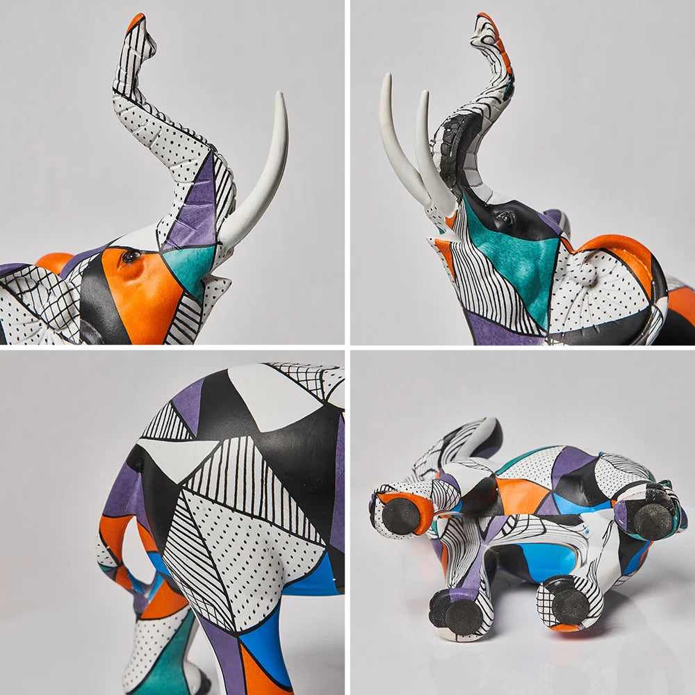 Resina Dazzle Elephant Vivid Modeling Creative Home Office Ornnaments Visual Diseations Visual Decor Regals for Friends