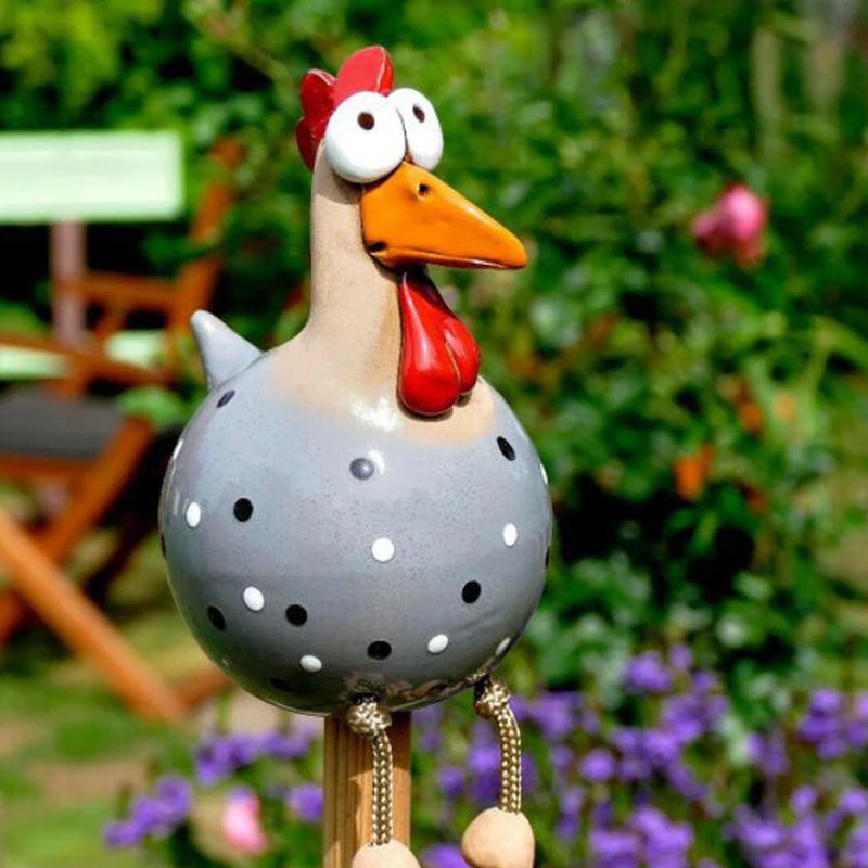 Roligt kycklingstaket dekor harts statyer hem trädgård gårdsgård dekorationer kyckling höna skulptur konst hantverk gård