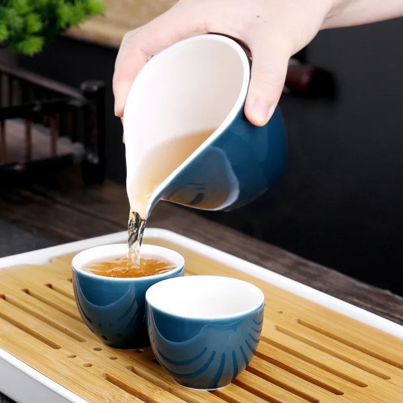 Con sacchetto da 6 tazze di tè cinese Kung Fu Set da viaggio set ceramico teapot in porcellana teaset gaiwan tazze da tè utensile da tè