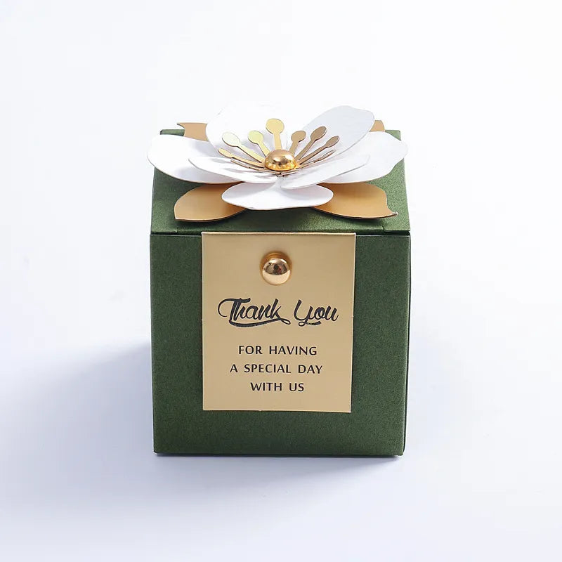 Creative Flower Square Wedding Candy Box Exquisite Little Flower Chocolate Box Holiday Party Banquet Anniversary Gift Box