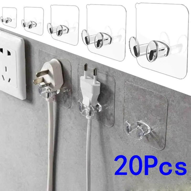 10/10/20 PCs Armazenamento de parede gancho sem plugue de push de punção de energia cozinha cozinha furtiva gancho adesivo de adesivo banheiro