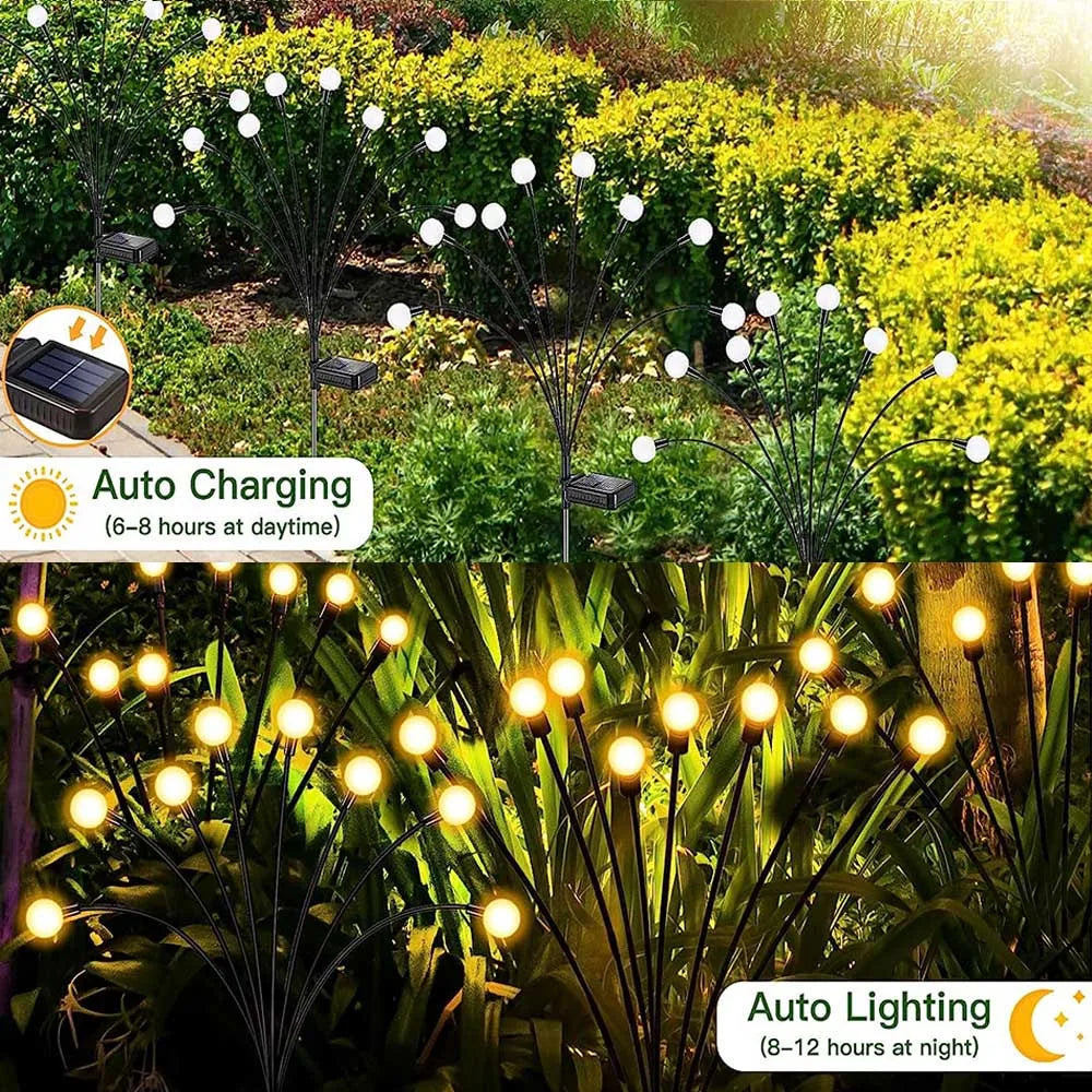 Solargartenlichter 6 8 10 LED Firefly Lights Outdoor Solar Light Dekoration wasserdichte Einflusslandschaftslicht -Hof -Rasenlampen