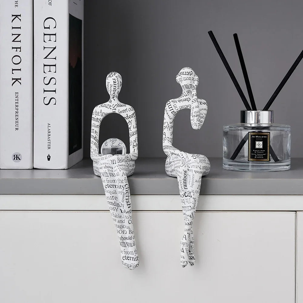 Minimalistinen kodinsisustus Abstrakti hahmo koristeet työpöytä riipus miniatyyrihahmot olohuoneen tutkimuksen lisävarusteet hartsikäsityöt