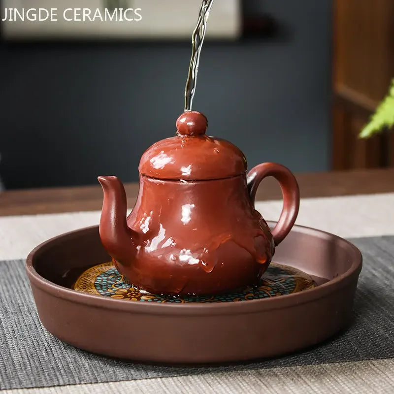 Håndlavet antik lilla ler teapot yixing zhu mud filter skønhed kedel kinesisk teceremoni tilbehør tilpasset te gryde