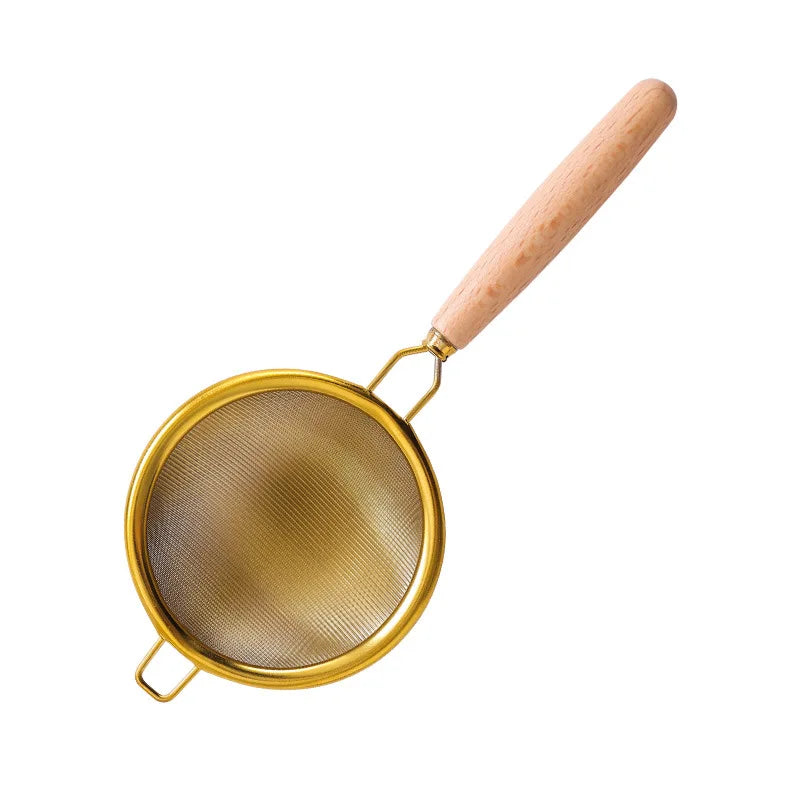Pegangan kayu yang dapat digunakan kembali penyeimbangan teh stainless steel halus bocor mesh teh teh infuser filter filter teapot aksesoris