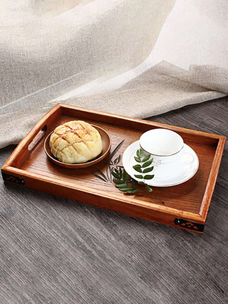 Bandejas de armazenamento retangulares de paletes de madeira retrô vintage para servir alimentos para sobremesa de chá de chá de mesa de chá de bandeja de cozinha home kitching ferramentas