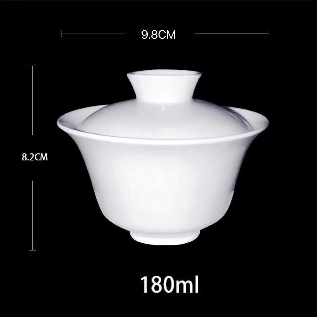 Ciotola di copertura in porcellana bianca dehua kungfu tazza singola tazza da tè singolo gaiwan set da tè in ceramica fatta a mano piccola ciotola