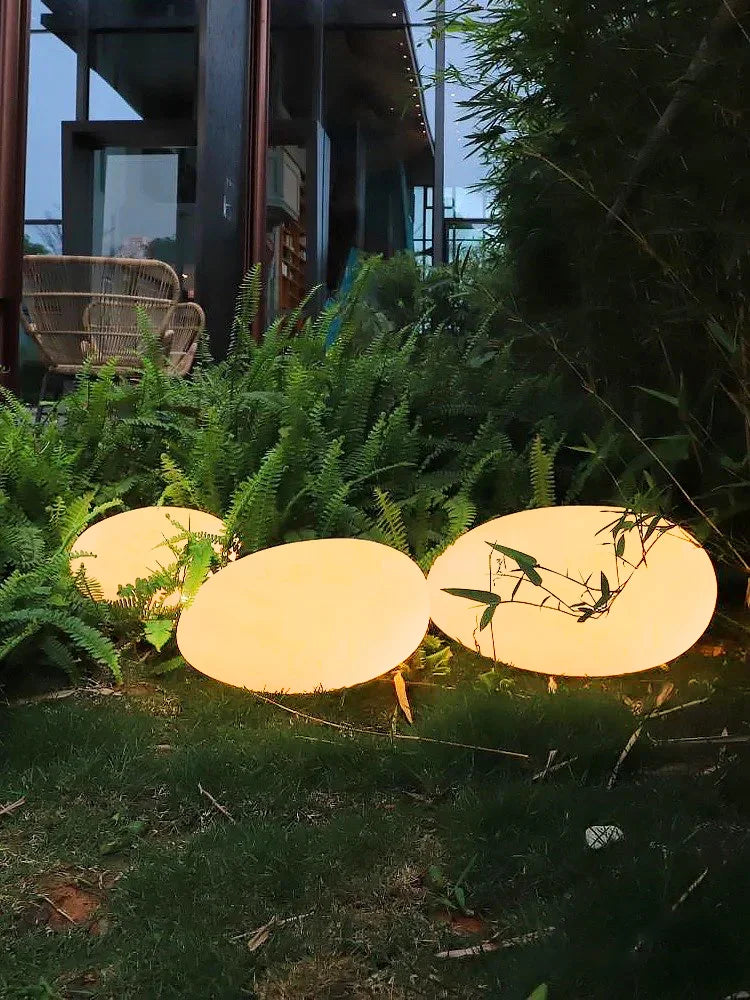LED 야외 방수 잔디밭 램프 태양 광선 조명 빌라 정원 안뜰 조경 램프 시뮬레이션 조약돌 램프 IP65