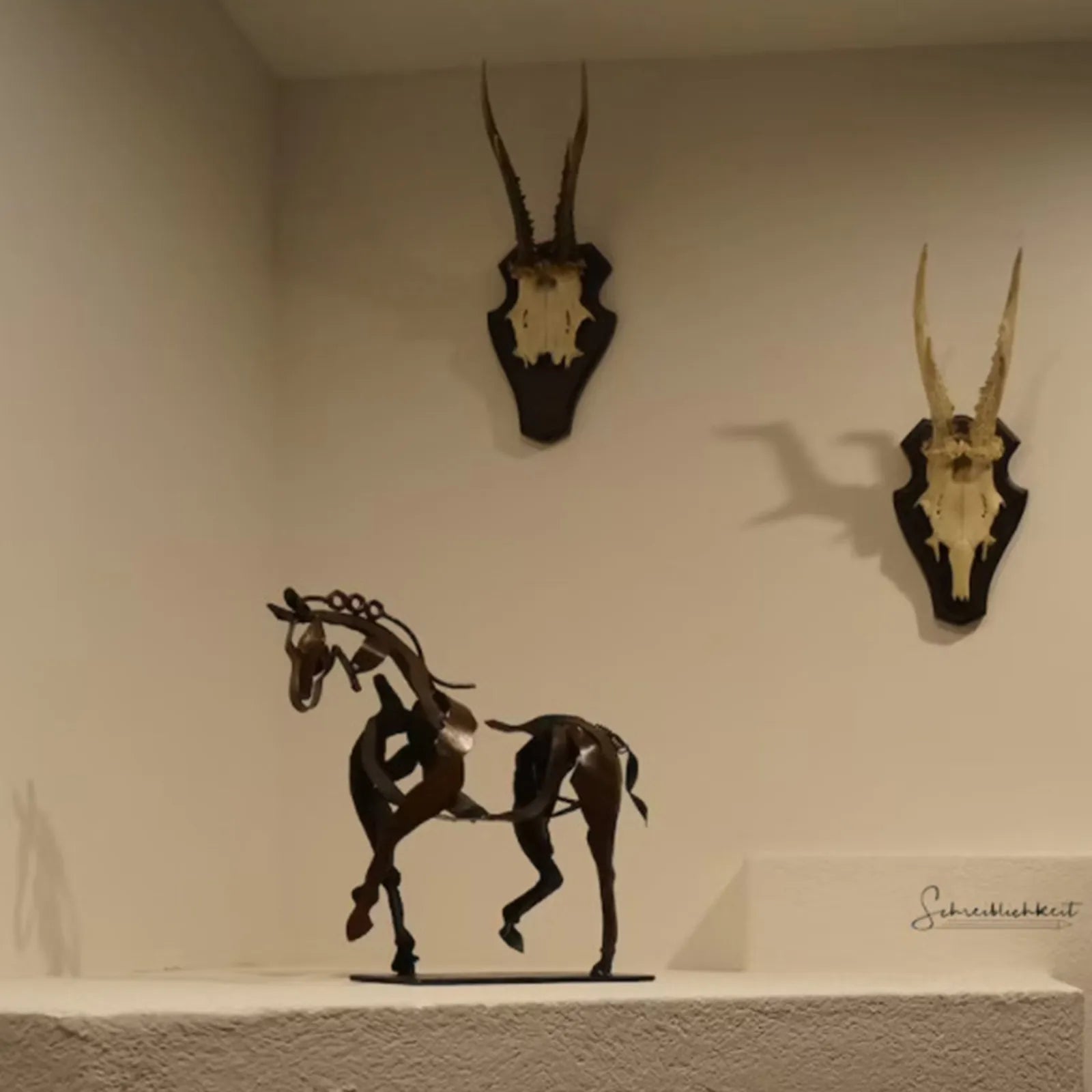 Metal Üç Boyutlu Openwork Adonis-Horse Heykel Horse Sculpture-Adonis Masaüstü Dekoratif Süsler