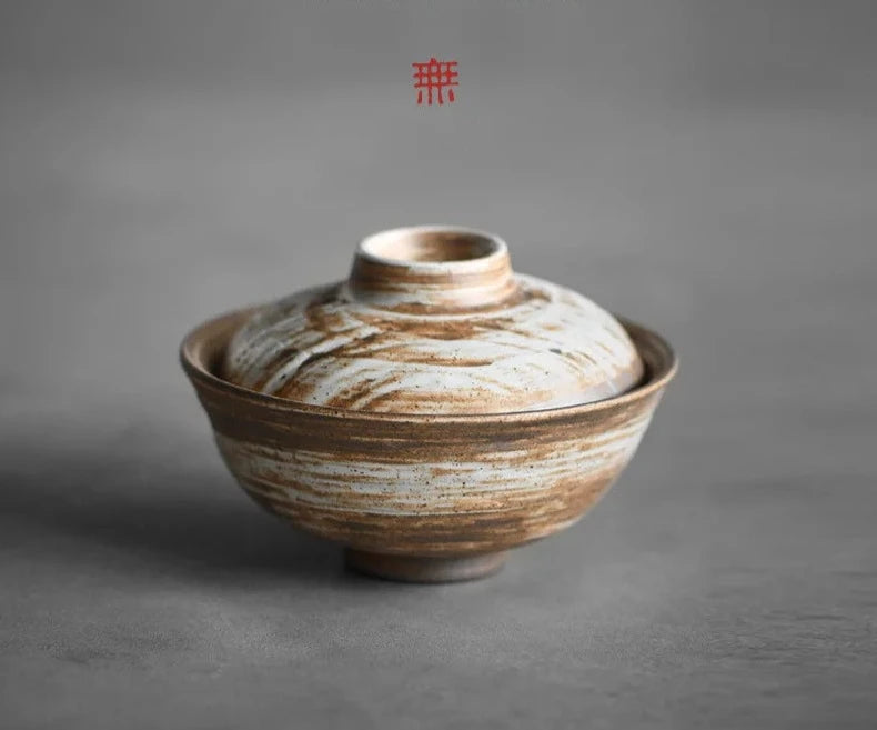 110 ml Japans grof aardewerk handgemaakte Gaiwan handgemaakte kleine thee tureen thee thee brouwend cover bowl drinkware accessoires ornamenten