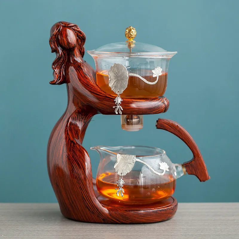 Odporne na ciepło szklane czajnicze baza herbaty infuzery herbaty Automatyczne zestaw herbaty herbatę kungfu teapot herbata