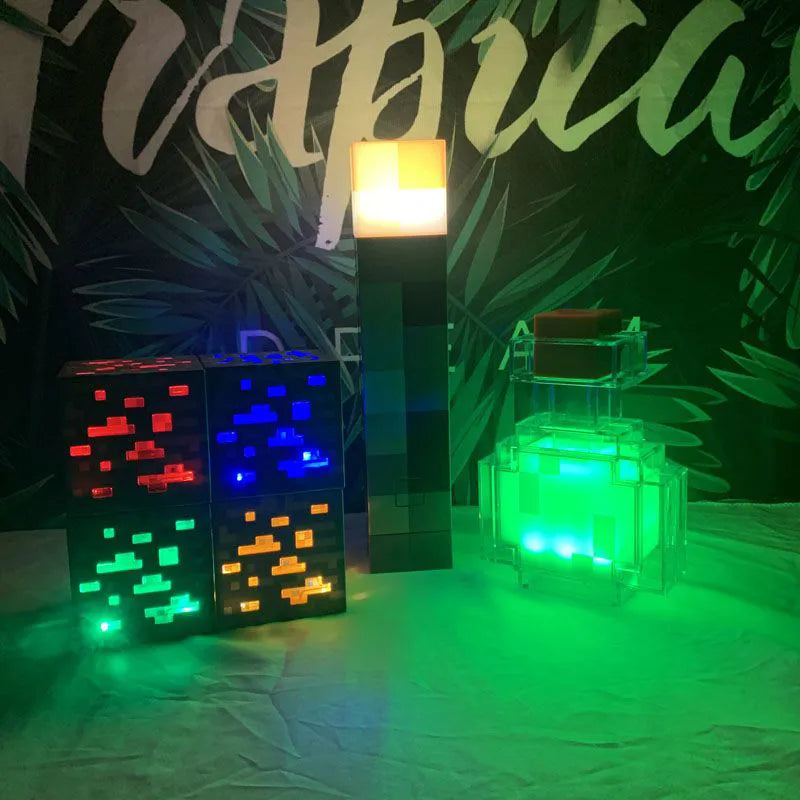 11,5 tum Brownstone Torch LED Night Lights Game Room Decoration USB uppladdningsbar bordsljusfestival presenter för barn spellampor