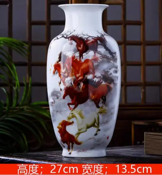 Jingdezhen keramische vaas vintage Chinese traditionele vazen ​​huizendecoratie dieren vaas fijne gladde oppervlakte -meubels artikelen