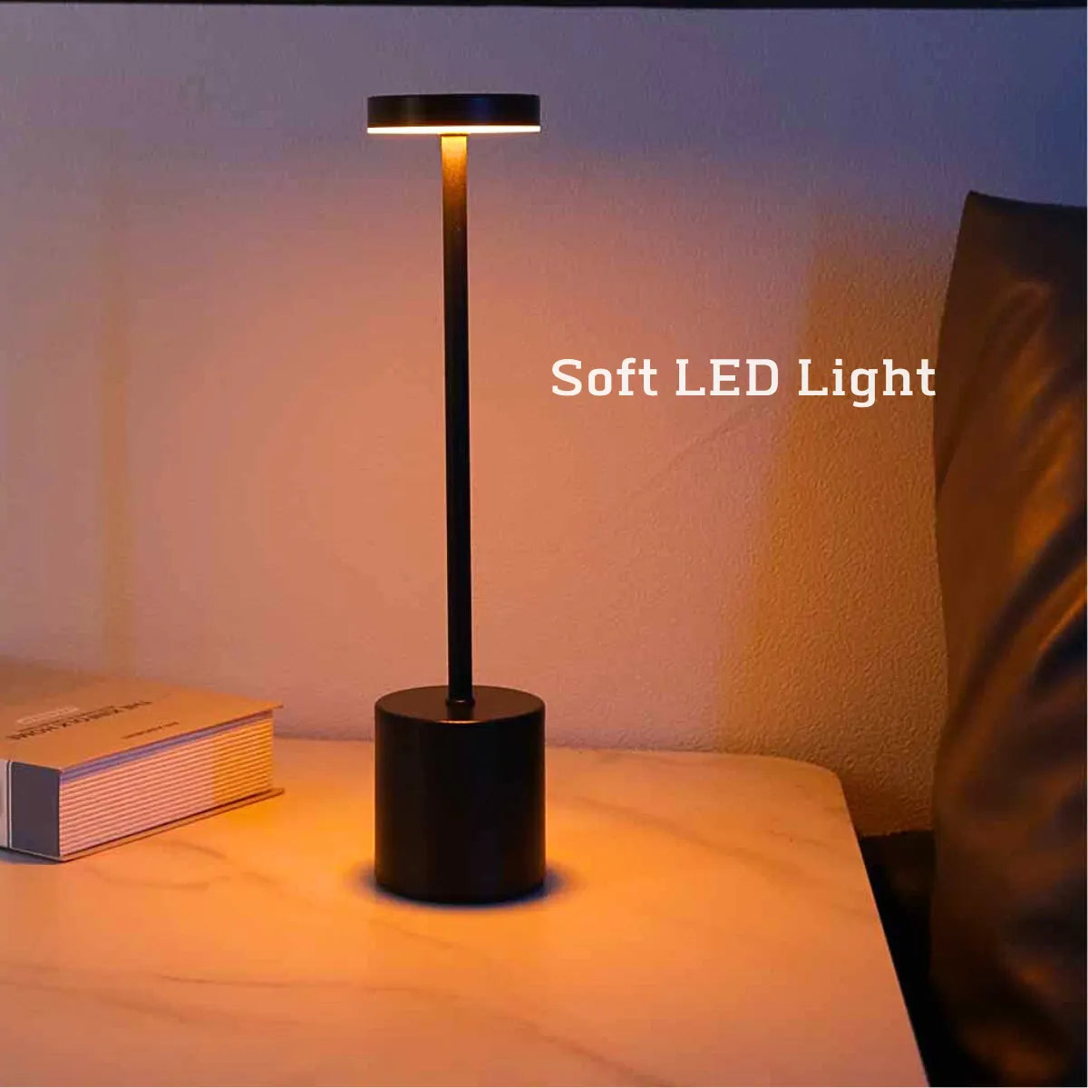 Lâmpada de mesa de metal de toque de LED simples lumin