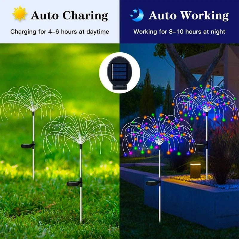 Solar LED Vuurwerk Fairy Lights Outdoor Waterdicht Tuinddecoratie Lawn Pathway Solar Outdoor Light Garden Kerstlicht