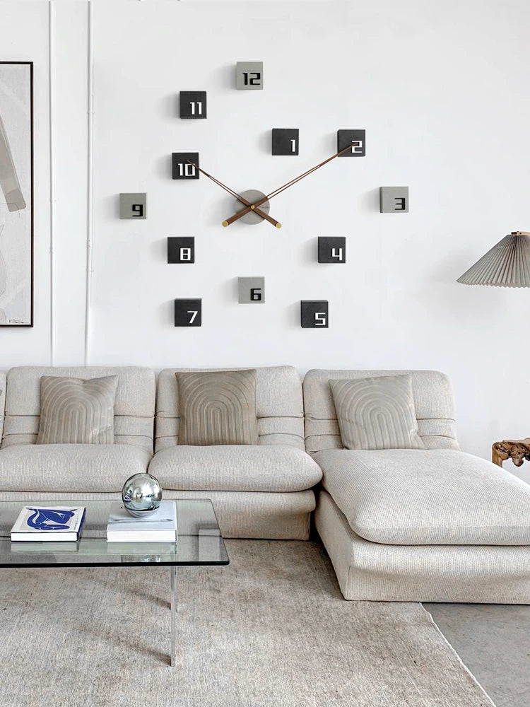 Relógio de parede criativo nórdico Relógio de madeira Sala de estar silenciosa adesiva de parede adesivo de parede decoração de parede relógio de fundo presente