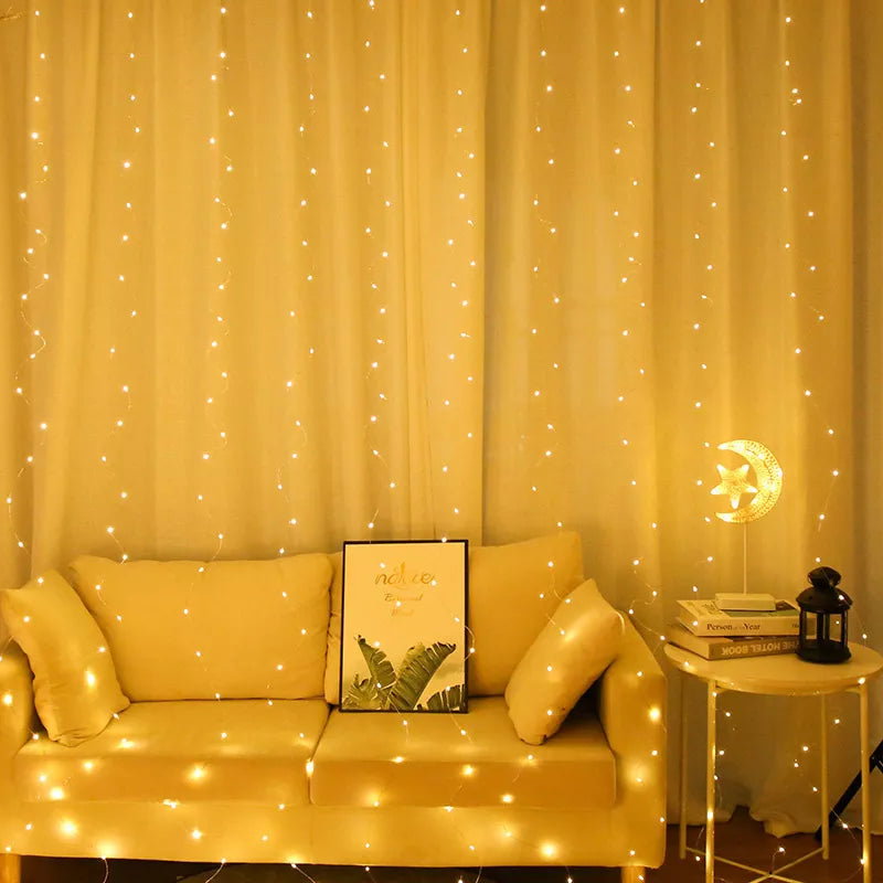Gardin LED String Lights Garland Festival Juledekoration USB Remote Control Holiday Wedding Fairy Lys til soveværelse hjem