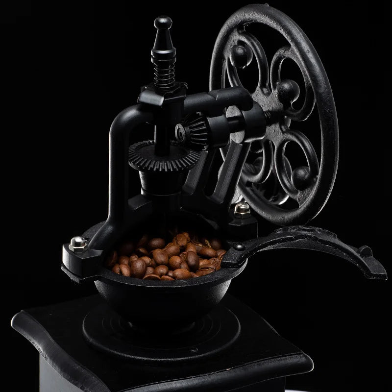 Gianxi retro manuell kaffekvarn bärbar pariserhjul kaffeböna kvarn professionell handgjorda kaffetillbehör
