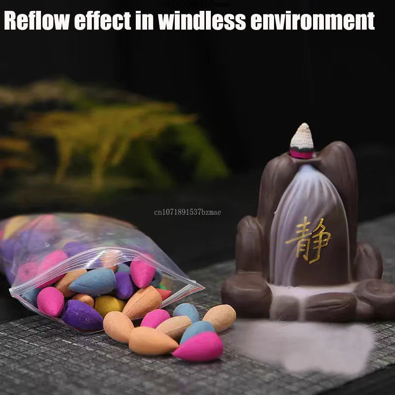 10/20/50/100 PCS Přírodní kadidlo smíšený vodopád Smok Backflow Cone kadidlo Aromaterapie vhodná pro čajovnu Yoga Meditatio