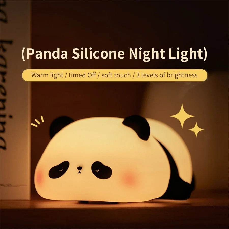Söpö LED Night Light Touch -anturi sarjakuva Kid's Nightlights Silikonilainen loma loma Joululahja sängyn lampun makuuhuone sisustus