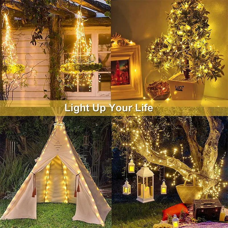 32m/22m/12m/7m Solar LED Lights Outdoor Feston LED Lampe Solar Garden Outdoor Fairy String Garland Weihnachtsdekor 5/4/3/2/1Pack