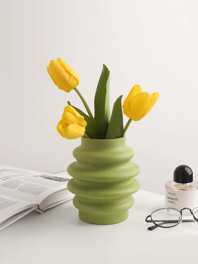 BHM ručně vyráběná keramická váza oranžová černá černá domácí výzdoba sada Velká vysoká moderní dekorační váza pro květinové vázy