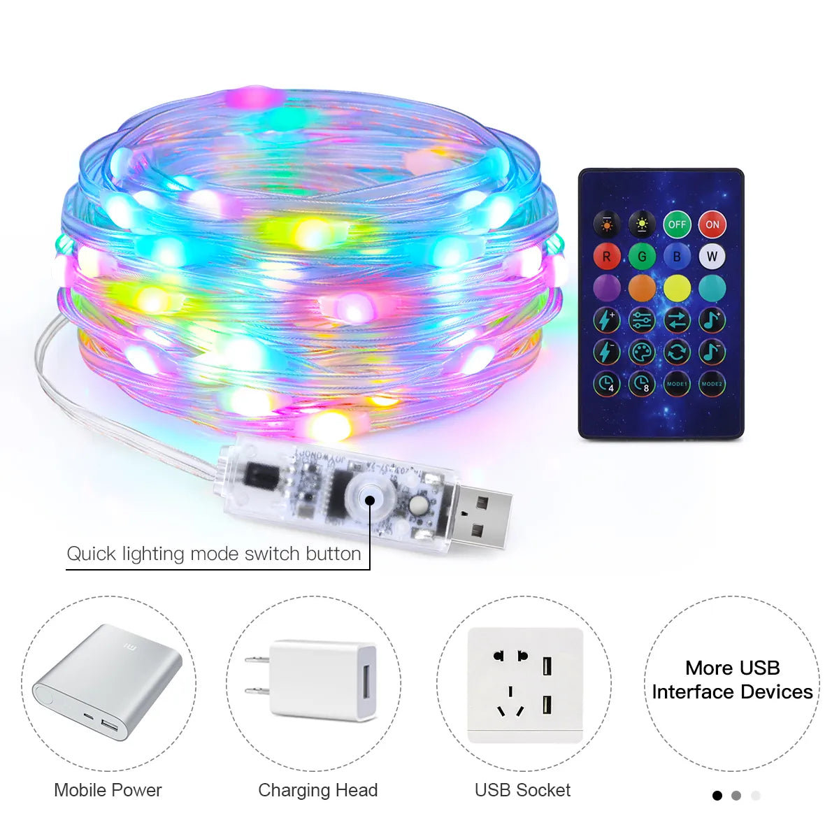 20m 10 m 5M LED -julbelysning Fairy String Light Smart Bluetooth Adresserbar gardinljus Garland Festoon Home Party Decor
