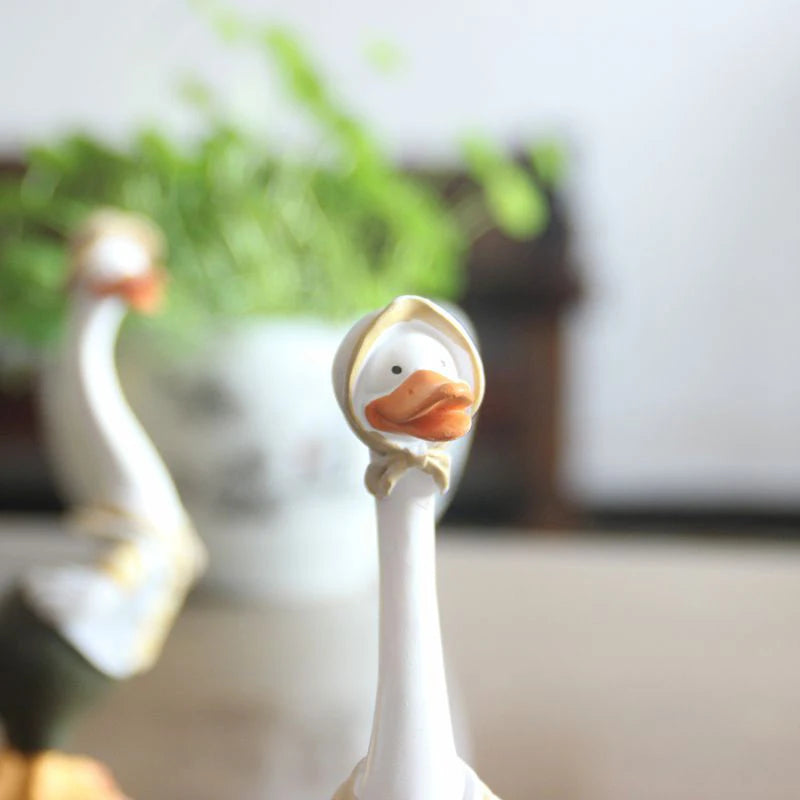 Kreativní imitace kachna Figurky Osobnostní pryskyřice Socha Figury Garden Ozdoba řemesel Home Office Table Dekorace dárky