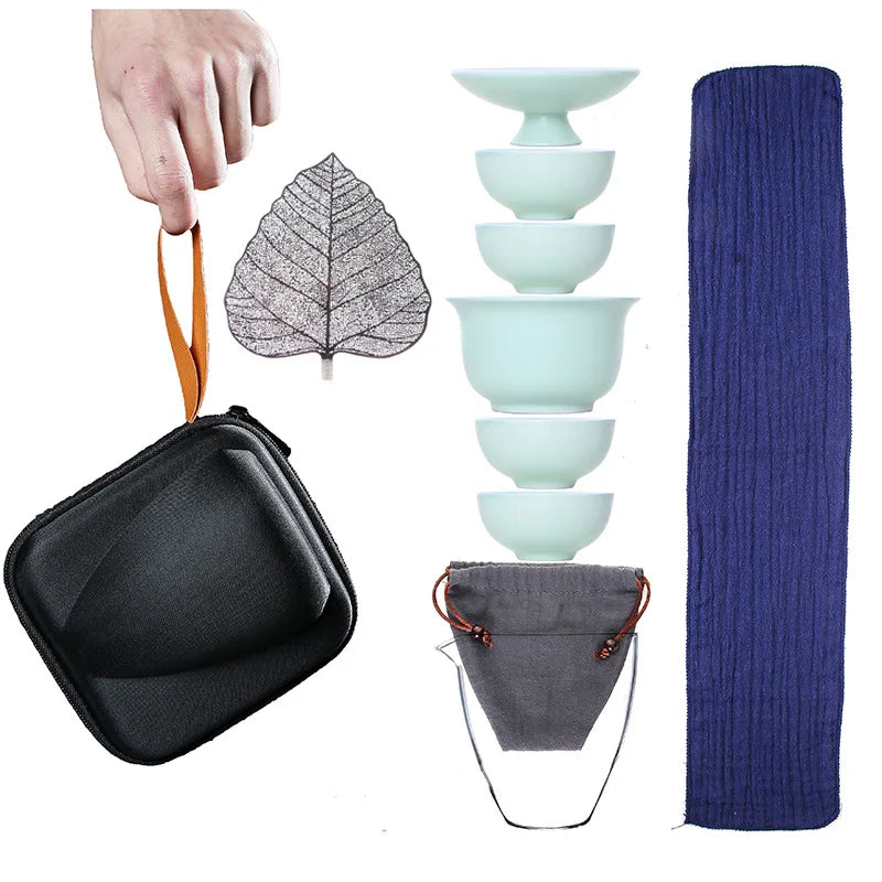 Portable Travel Tea Set Gift Cadet avec sac à main