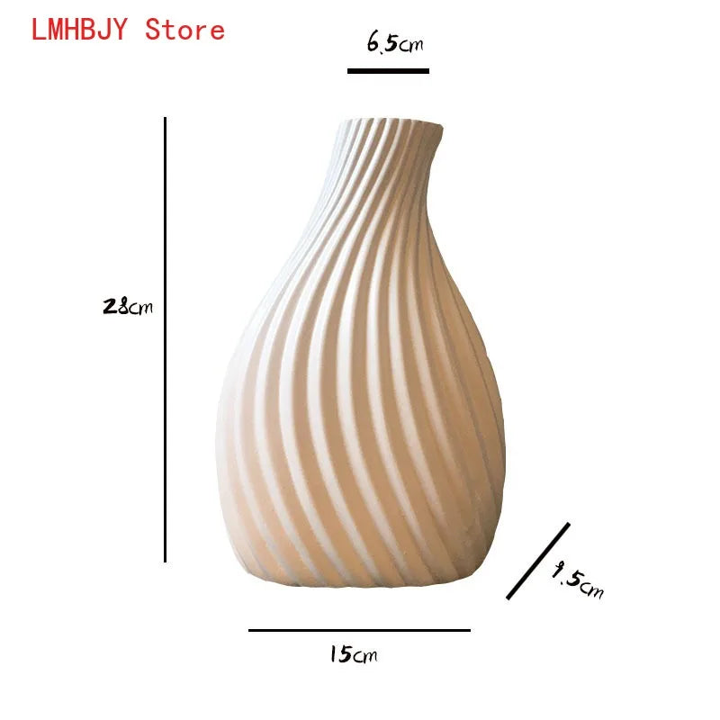 LMHBJY Ceramic Lightweight and Minimalist Modern Vase Inset Style Ornaments Fashionable Home Dryers Flower Sets Home Decorations