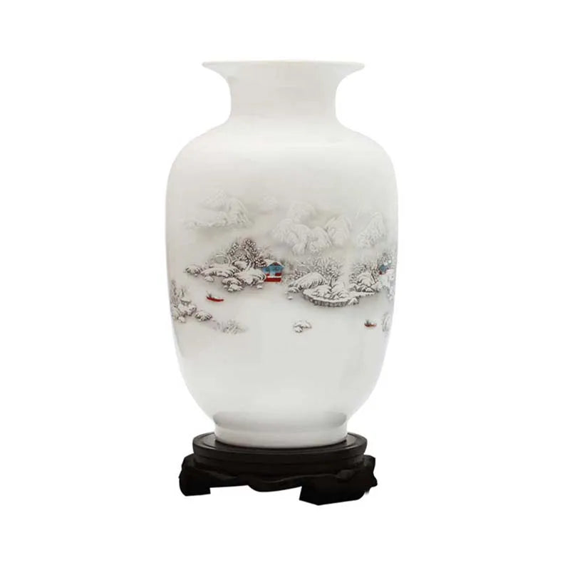 Jingdezhen Ceramic Vase Vintage Chinese Traditional Vases Home Decoration Animal Vase Fine Smooth Surface Furnishing Articles