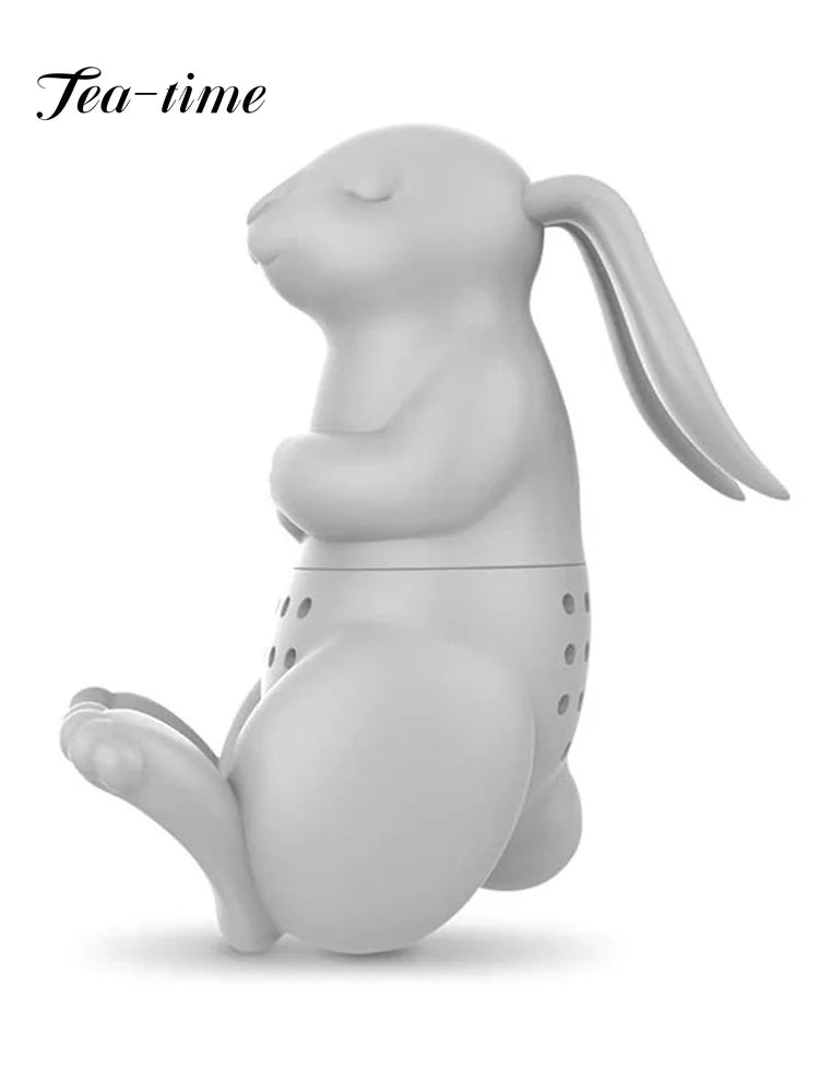 1pc Funny Rabbit Silicone Tea Brewer Mini Animal Tea Strainer Cute Yerba Mate Tea Infuser Loose Leaf Tea Infusers Kitchen Tools