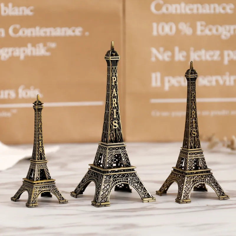 Bronze Paris Eiffel Tower Metal Crafts Home Decoration Acessórios para estátua de estátua Modelo