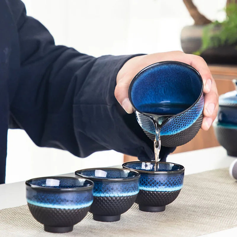 Chinesische Kung Fu Reise Tee Set Keramikglaze Teapot Teetasse Gaiwan Porzellan Teaset Kessel Teebecher Sets Getränkewaren -Tee -Zeremonie