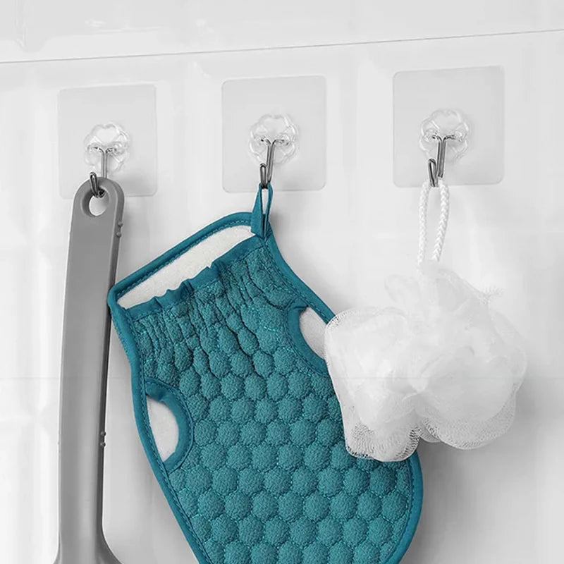 10pcs 투명한 스테인레스 스틸 강력한 자체 접착제 후크 부엌 욕실 문 벽 다기능을위한 키 저장 걸이