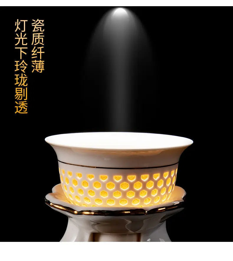 Premium Teaware Set dengan Pembuat Teh Automatik dan Gongfu Teacups