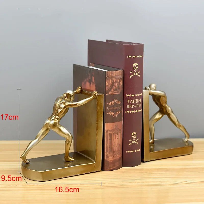 Gaya Eropa Bookends Creative Home Dekorasi Kerajinan Buku Buku Buku Ornamen Orang Buku Pusat Miniatur Patung -patung Miniatur