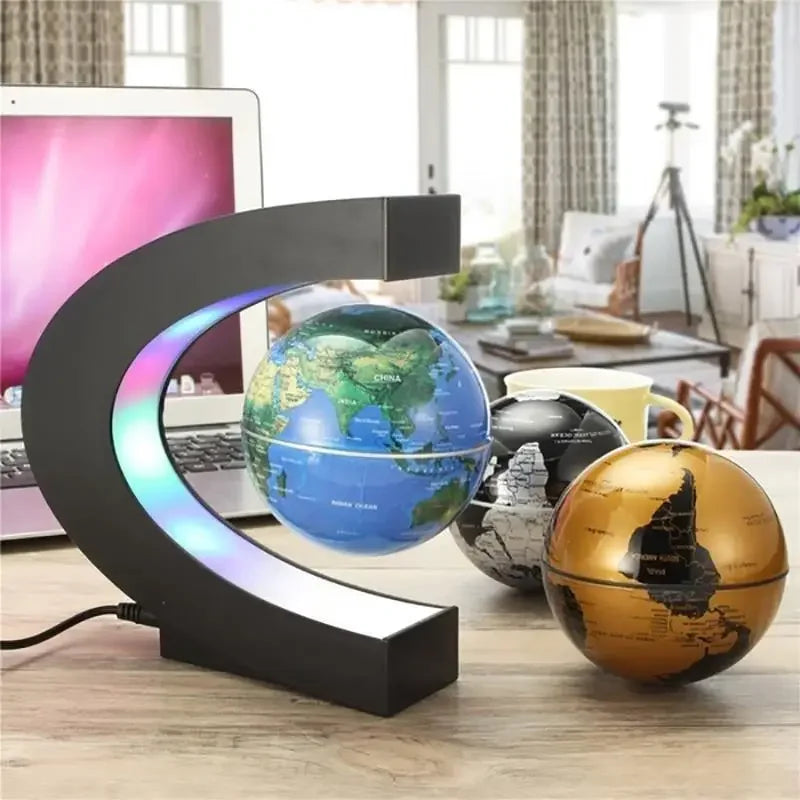Magnetisk flydende Levitation Globe LED WORLD MAP ELEKTRONISK ANTIGRAVITET LAMP NYTYKING LYS HJEMPLAMMER LAMPER Fødselsdagsgaver